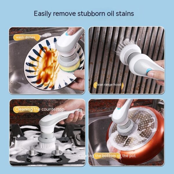 Electric Cleaning Brush 4 In 1 Spinning Scrubber Handheld Electric Cordless Cleaning Brush Portable - Image 6