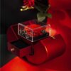 Fashion Jewelry Box Red Apple Christmas Gift Necklace Eternal Rose For Girl Mother's Day Valentine's Day Gifts With Artificial Flower Rose Flower Jewelry Box - Image 2