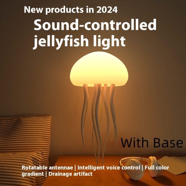 Jellyfish Mood Lamp LED Jellyfish Night Light Portable Jellyfish Lamp Jellyfish Decorations Smart Table Lamp For Bedside Desk - Image 4